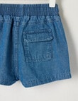 Teeny Weeny Safari Friends Woven Denim Short, Blue product photo View 03 S