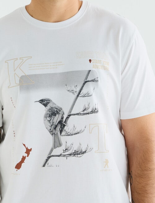 Kauri Trail Print Short Sleeve Tee, White product photo View 04 L