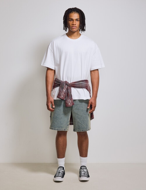 AIR SPACE Carpenter Denim Short, Faded Blue product photo