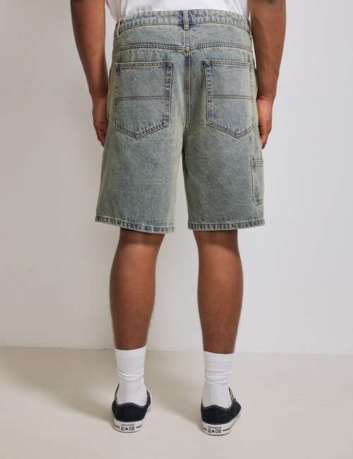 AIR SPACE Carpenter Denim Short, Faded Blue product photo View 03 L