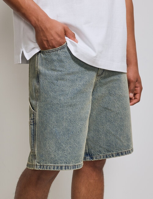 AIR SPACE Carpenter Denim Short, Faded Blue product photo View 04 L