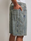 AIR SPACE Carpenter Denim Short, Faded Blue product photo View 07 S