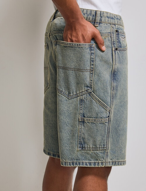 AIR SPACE Carpenter Denim Short, Faded Blue product photo View 07 L