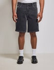 AIR SPACE Carpenter Denim Short, Black Rinse product photo View 02 S
