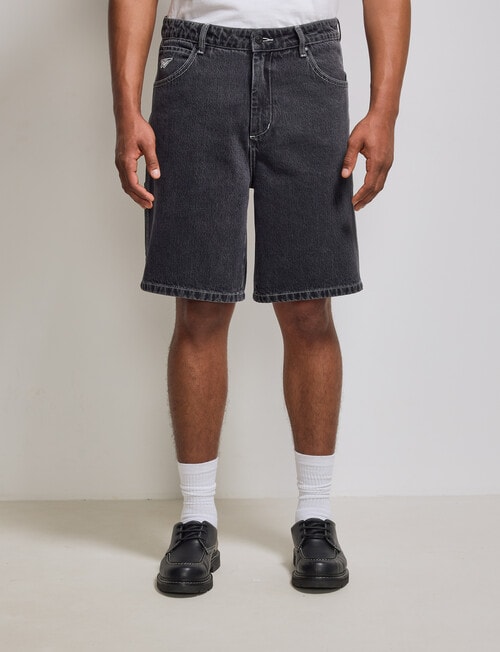 AIR SPACE Carpenter Denim Short, Black Rinse product photo View 02 L