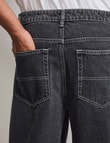 AIR SPACE Carpenter Denim Short, Black Rinse product photo View 07 S