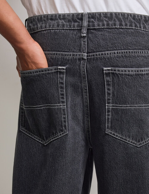 AIR SPACE Carpenter Denim Short, Black Rinse product photo View 07 L