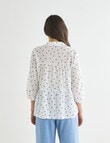 Whistle Three Quarter Sleeve Tiered Shirt, Java Spot product photo View 02 S