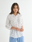 Whistle Three Quarter Sleeve Tiered Shirt, Java Spot product photo View 04 S