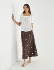 Whistle Bias Spot Skirt, Natural & Java product photo