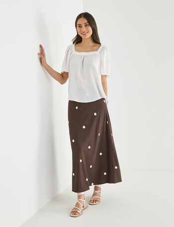 Whistle Bias Spot Skirt, Natural & Java product photo
