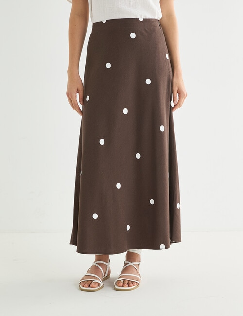 Whistle Bias Spot Skirt, Natural & Java product photo View 04 L