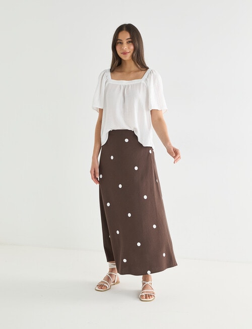 Whistle Bias Spot Skirt, Natural & Java product photo View 05 L
