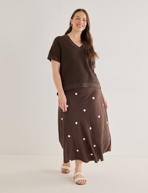 Whistle Bias Spot Skirt, Natural & Java product photo View 12 L