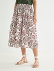 Whistle Shirred Waist Skirt, Shorter Length Paisley product photo