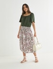 Whistle Shirred Waist Skirt, Shorter Length Paisley product photo View 03 S