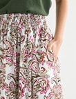 Whistle Shirred Waist Skirt, Shorter Length Paisley product photo View 04 S