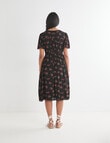 Whistle Tea Dress, Shorter Length Rose Black product photo View 02 S