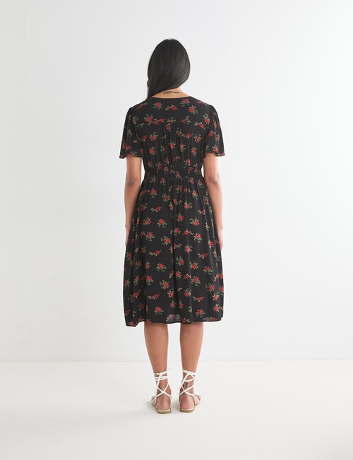 Whistle Tea Dress, Shorter Length Rose Black product photo View 02 L
