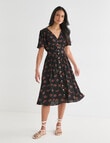 Whistle Tea Dress, Shorter Length Rose Black product photo View 03 S