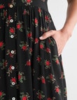 Whistle Tea Dress, Shorter Length Rose Black product photo View 05 S