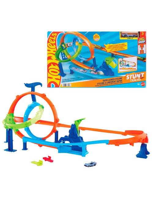 Hot Wheels Stunt Tracks Rapid Launch Cyclone Track Set product photo