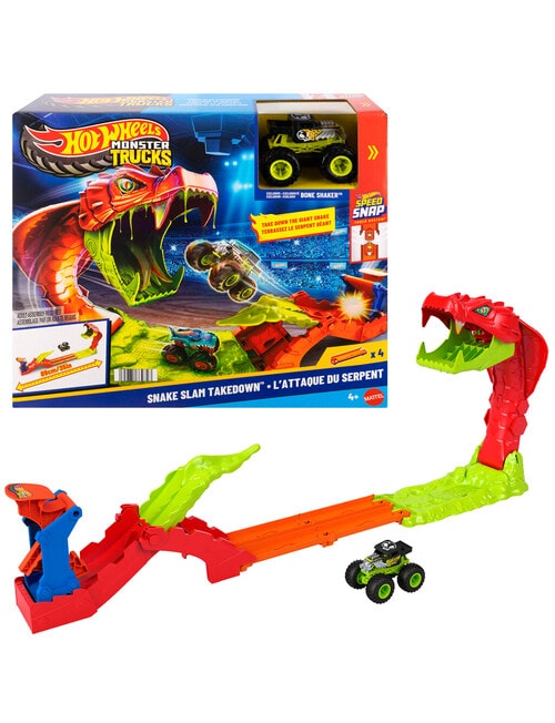 Hot Wheels Monster Trucks Snake Slam Takedown Playset product photo