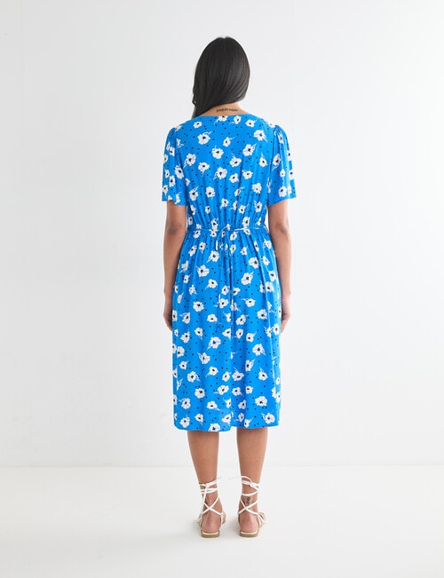Whistle V-Neck Dress, Shorter Length Floral Spot Blue product photo View 02 L