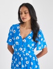 Whistle V-Neck Dress, Shorter Length Floral Spot Blue product photo View 04 S