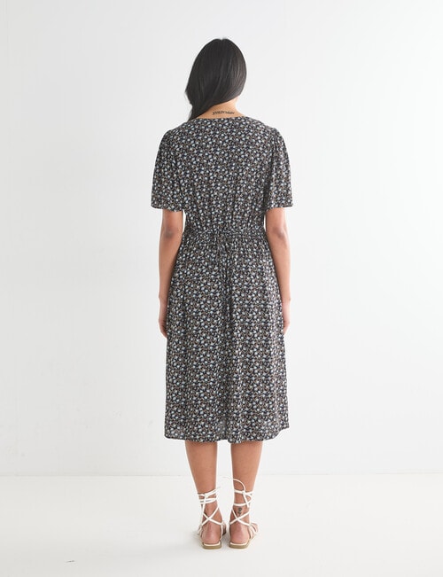 Whistle V-Neck Dress, Shorter Length Ditsy Floral Navy product photo View 02 L
