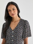 Whistle V-Neck Dress, Shorter Length Ditsy Floral Navy product photo View 04 S