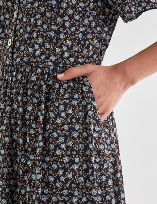 Whistle V-Neck Dress, Shorter Length Ditsy Floral Navy product photo View 05 L