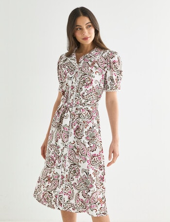 Whistle Shirt Dress Lace Trim, Watercolour Paisley product photo
