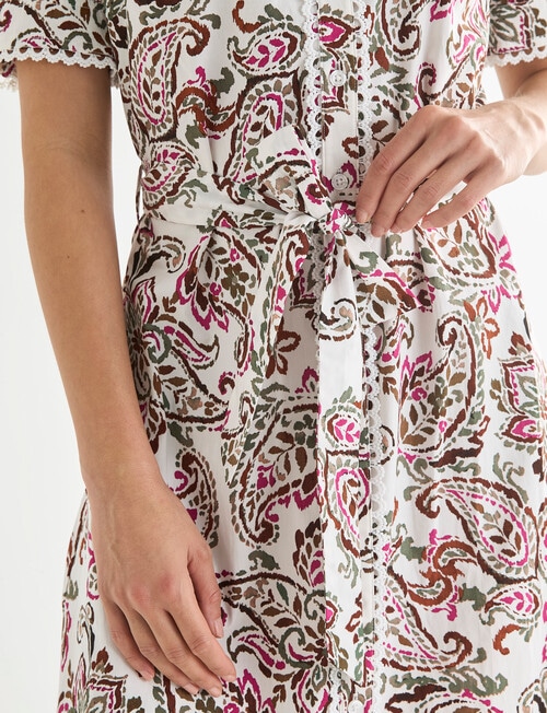 Whistle Shirt Dress Lace Trim, Watercolour Paisley product photo View 05 L