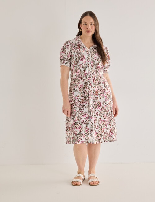 Whistle Shirt Dress Lace Trim, Watercolour Paisley product photo View 12 L