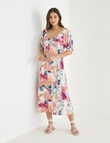 Whistle Twist Button Front Dress, Spring Bouquet product photo
