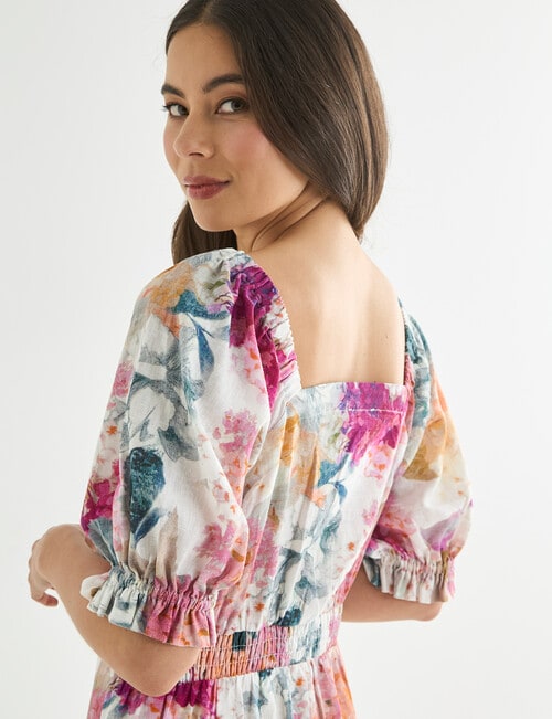 Whistle Twist Button Front Dress, Spring Bouquet product photo View 05 L