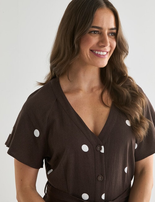 Whistle Tie Waist Dress, Spot Java & Natural product photo View 04 L