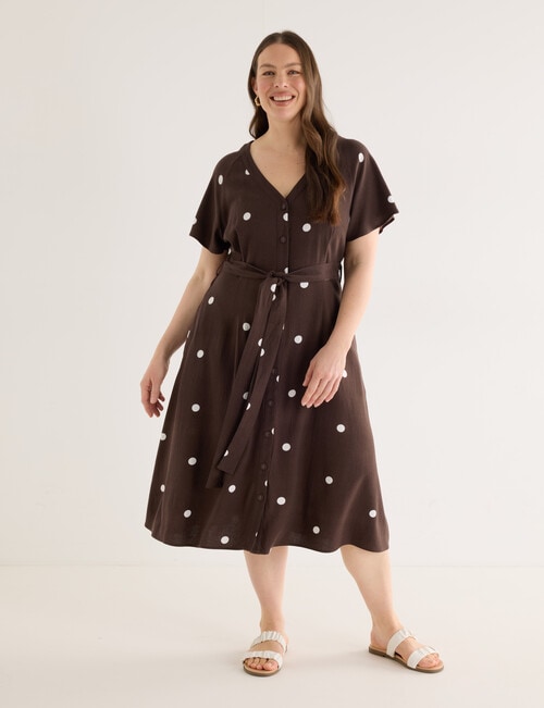 Whistle Tie Waist Dress, Spot Java & Natural product photo View 12 L