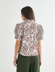Whistle Short Sleeve Shirt Lace Trim, Watercolour Paisley product photo View 02 S