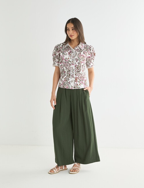 Whistle Short Sleeve Shirt Lace Trim, Watercolour Paisley product photo View 03 L