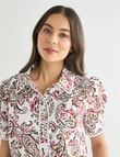 Whistle Short Sleeve Shirt Lace Trim, Watercolour Paisley product photo View 04 S