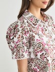 Whistle Short Sleeve Shirt Lace Trim, Watercolour Paisley product photo View 05 S