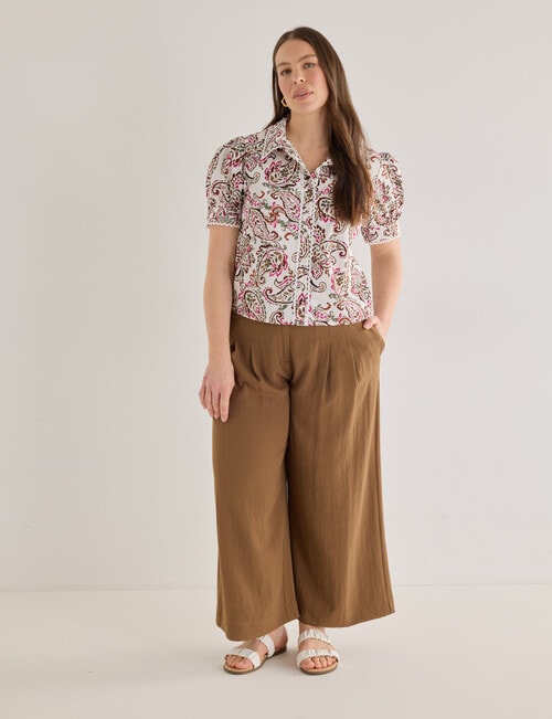 Whistle Short Sleeve Shirt Lace Trim, Watercolour Paisley product photo View 13 L