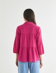 Whistle Three Quarter Sleeve Tiered Shirt, Orchid product photo View 02 S