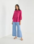 Whistle Three Quarter Sleeve Tiered Shirt, Orchid product photo View 03 S