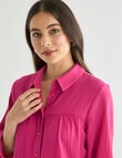 Whistle Three Quarter Sleeve Tiered Shirt, Orchid product photo View 05 S