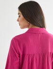 Whistle Three Quarter Sleeve Tiered Shirt, Orchid product photo View 06 S