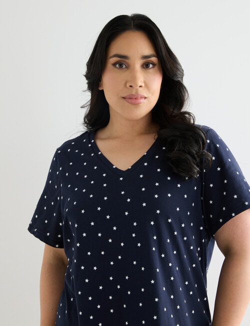 Studio Curve Sleep T-Shirt Nightie, Navy Stars product photo