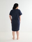Studio Curve Sleep T-Shirt Nightie, Navy Stars product photo View 02 S
